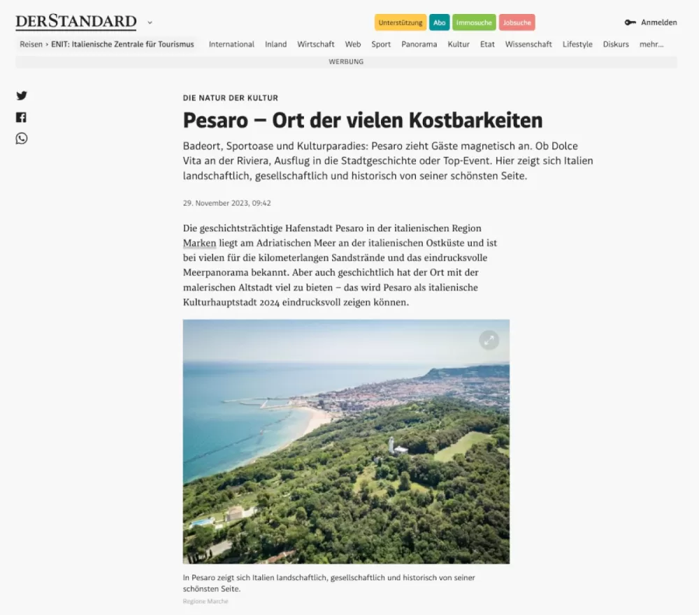 Pesaro - Place of Many Treasures - Der Standard - Vienna